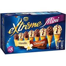 Glace mini cone vanille chocolat x8